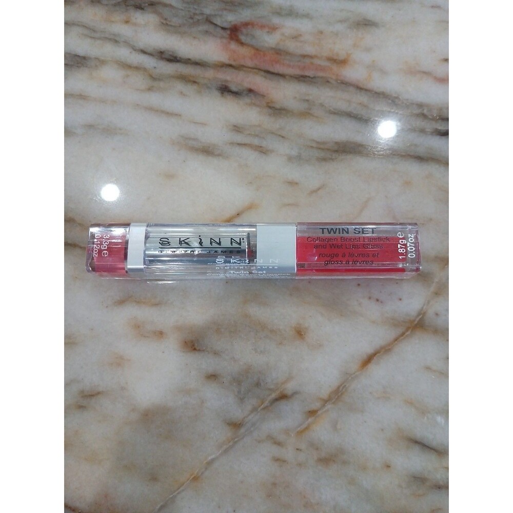 SKINN Cosmetics Twin Set Collagen Boost Lipstick & Wet Lip Gloss Papaya Party